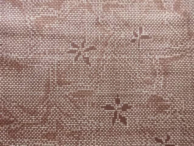 アンティーク　桔梗模様織出し本場泥大島紬着物（5マルキ）